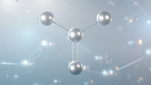 sulfite molecular structure, 3d model molecule, food preservative e220, structural chemical formula view from a microscope