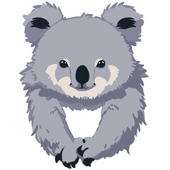 simple flat design portrait illustration vector of a koala with a white background