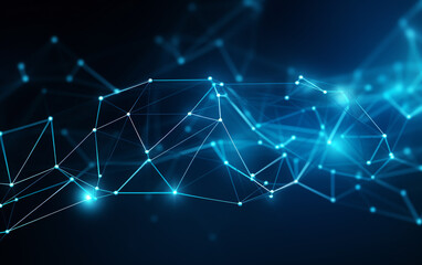 Abstract plexus blue geometrical shapes connection