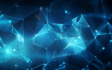 Abstract plexus blue geometrical shapes connection