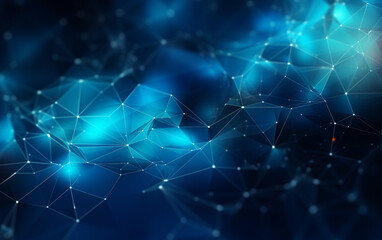 Obraz premium Abstract plexus blue geometrical shapes connection