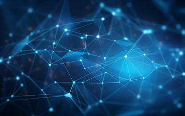 Obraz premium Abstract plexus blue geometrical shapes connection