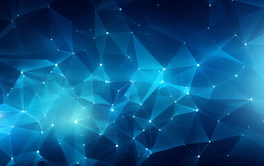 Abstract plexus blue geometrical shapes connection