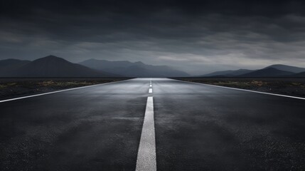 Illustration of a deserted road stretching into the horizon