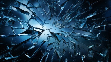 Illustration of a broken glass window in close-up view