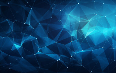 Abstract plexus blue geometrical shapes connection