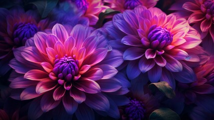 Illustration of a vibrant bouquet of purple flowers