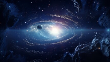Fototapeta premium Illustration of a spiral galaxy with a stunning display of stars in the background
