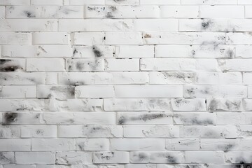 Naklejka premium ceglasta ściana, biała cegła, tynk popękany zabarwiony