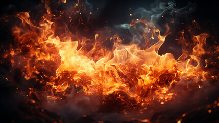 Fototapeta na wymiar burning flame in fire