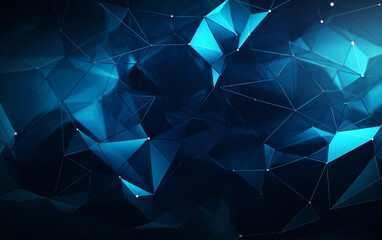 Abstract plexus blue geometrical shapes connection