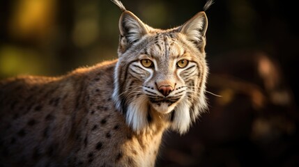 Obraz premium A breathtaking shot of a Lynx his natural habitat, showcasing his majestic beauty and strength.