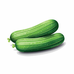 Cucumbers in cartoon, doodle style. 2d vector illustration in logo, icon style. Black and white AI Generative