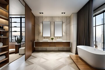 bathroom interior with bathtub