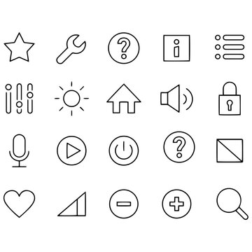 control and Toolbars Icons vector design