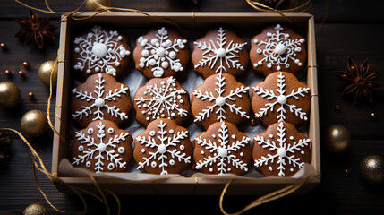 Gingerbread Christmas cookies. Generative Ai