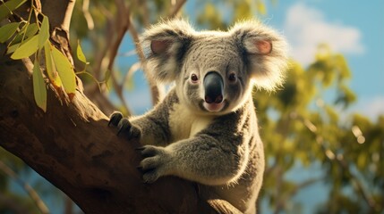 Fototapeta premium A breathtaking shot of a Koala his natural habitat, showcasing his majestic beauty and strength.