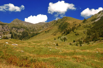 Fototapeta na wymiar Panorama of the Bergamo Orobie Alps.