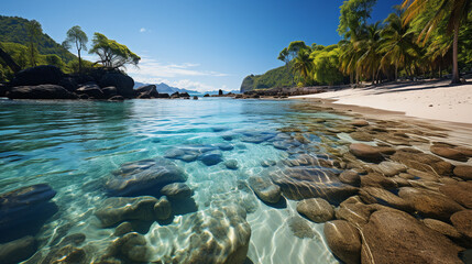 Fototapeta na wymiar tropical beach in seychelles