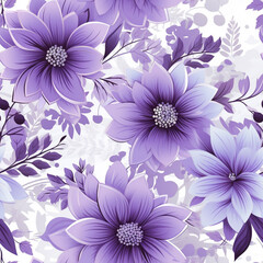 Obraz premium Purple Floral Seamless Pattern