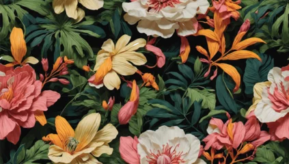 Foto op Plexiglas Modern exotic floral jungle pattern © Qaasim