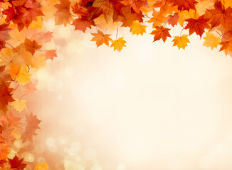 Naklejka na ściany i meble Rustic Elegance: Watercolor Autumn Leaves