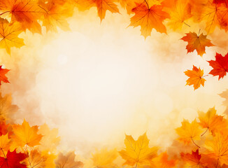 Naklejka na ściany i meble Watercolor Leaves: Fall Foliage Splendor