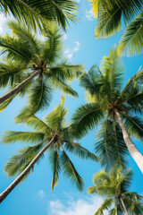 Fototapeta na wymiar Palms against Blue Sky