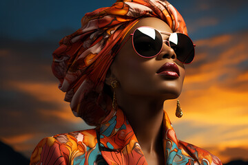 Sunglasses Serenity: 70s Chic African Woman