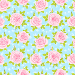 Naklejka premium Seamless pattern with roses. Vector illustration