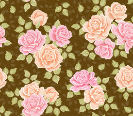 Seamless pattern with roses. Vector illustration