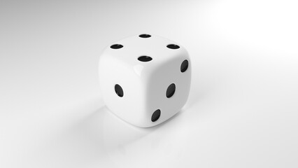 A small dice used for some board games - 3D Illustration