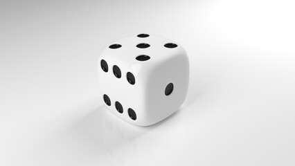 A small dice used for some board games - 3D Illustration