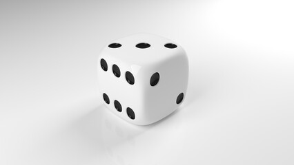 A small dice used for some board games - 3D Illustration