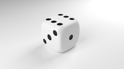 A small dice used for some board games - 3D Illustration