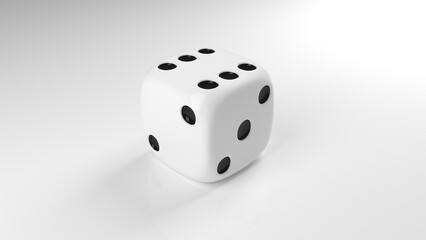 A small dice used for some board games - 3D Illustration