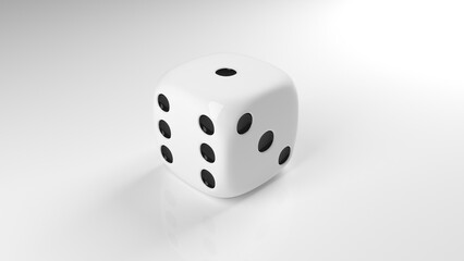 A small dice used for some board games - 3D Illustration