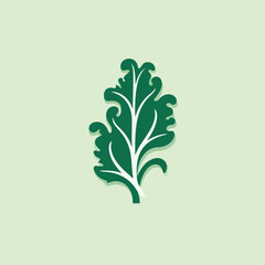 Kale in cartoon, doodle style. 2d vector illustration in logo, icon style.  AI Generative