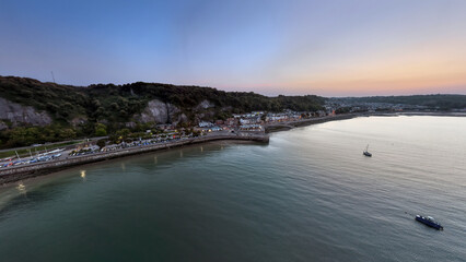 Fototapeta premium Editorial Swansea, UK - September 05, 2023: Evening at Mumbles, the tourist end of Swansea in South Wales UK 