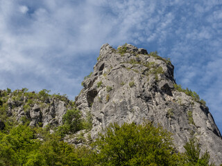 Fototapeta na wymiar Landscape from Cerna Valley, ( Valea Cernei ), Mehedinți county, Romania