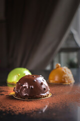 set of various pastries. crispy and creamy creamy texture