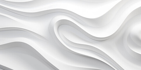 Obraz na płótnie Canvas Abstract 3D Background, white grey wavy waves flowing liquid paint