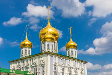 Fototapeta na wymiar The Holy Assumption Cathedral (the 18th century) inside the Tula Kremlin, Russia