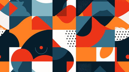 Abstract Vector Pattern Graphics With Simple Geometric Shapes