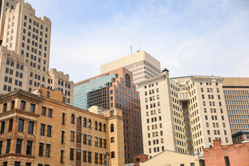 modern building, a symbol of urban growth and real estate prosperity, blends metal and stone to shape our skyline and secure mortgages for future dreams