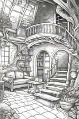 Inside Fairy Houses, fairy houses, illustrations,  architecture, fantasy houses