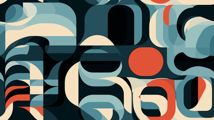 Generative Design Artwork of Abstract Vector Generated Shapes Composition 
