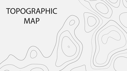 White simple map background. Geographic abstract texture or topographic landscape. Mountain terrain or path. Vector illustration.