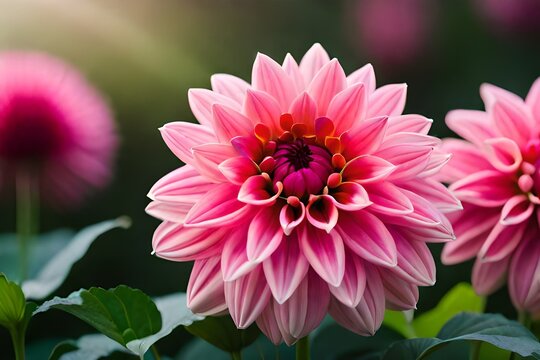 close up of dahlia, Dahlia, Flower wallpaper, A vibrant Dahlia flower bursts with colors in a mesmerizing display of nature's beauty.
