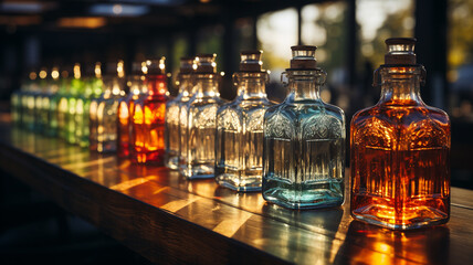 bottles of different alcoholic drinks